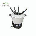 Mini Cheese Cast Iron Enamel Fondue Set